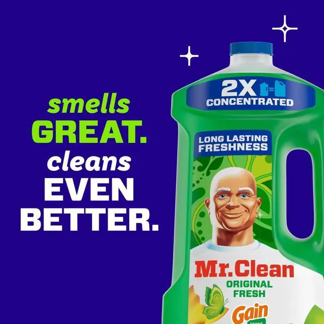 Alt view image 6 of 6 - Mr. Clean All Purpose Cleaner, Floor Cleaner for Mopping, Cleaning Liquid, Gain, 64oz