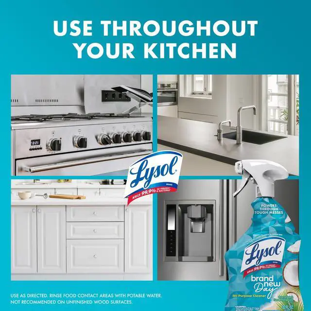 Alt view image 4 of 5 - Lysol® All-Purpose Cleaner, Sanitizing and Disinfecting Spray, to Clean and Deodorize, Coconut & Sea Minerals Scent, 32 fl oz