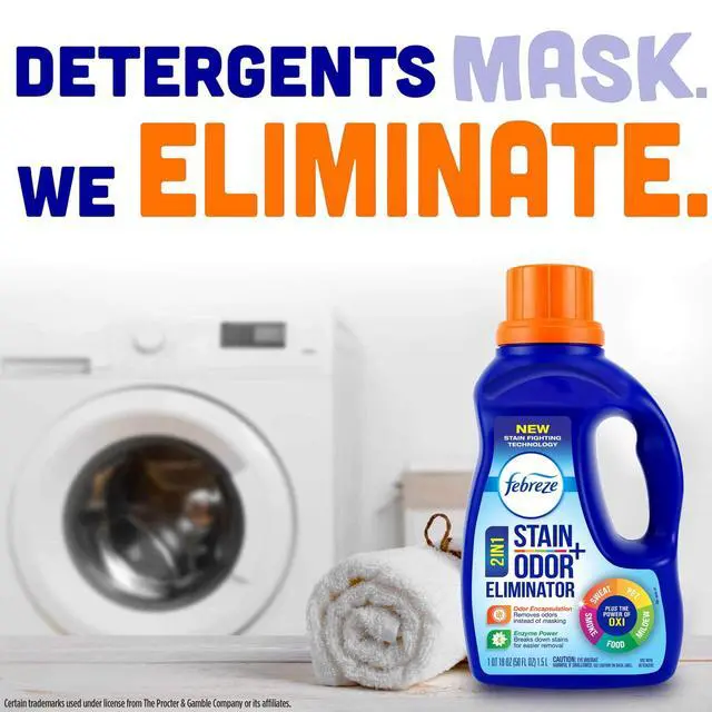 Alt view image 5 of 5 - Febreze + Oxi in-Wash Laundry Scent Booster with Stain and Odor Eliminator, Fresh Scent, 50 Fl Oz