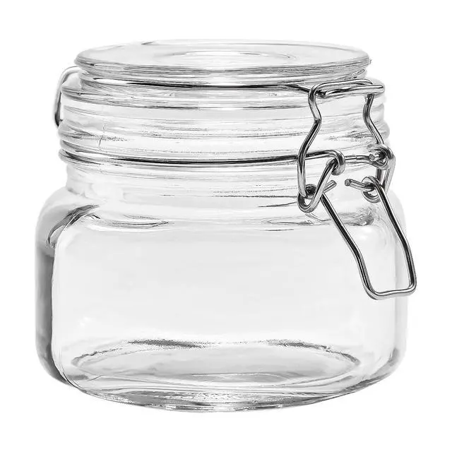 Alt view image 4 of 6 - (2 pack) Mainstays 17 oz Glass Airtight Food Storage Jar Canister with Locking Lid, Pantry Organizer Container for Dry Food, Coffee, Sugar, Spices and Kitchen Storage