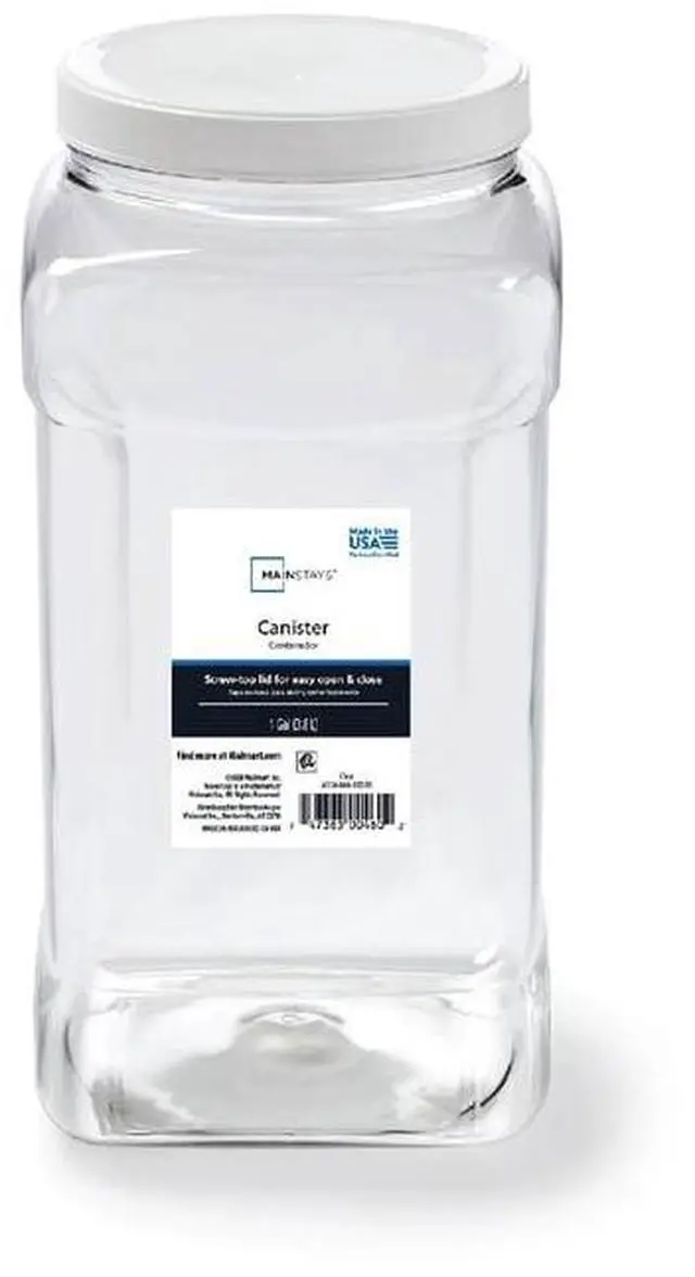Alt view image 3 of 6 - (2 pack) Mainstays 4-Quart Clear Plastic Canister with White Twist-Top Lid (1 Each) 5.83" x 5.16" x 10.20", Well Suited to Pantry Organization and Food Storage