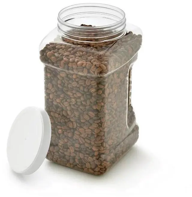 Alt view image 4 of 6 - (2 pack) Mainstays 4-Quart Clear Plastic Canister with White Twist-Top Lid (1 Each) 5.83" x 5.16" x 10.20", Well Suited to Pantry Organization and Food Storage