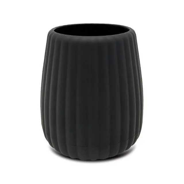 Alt view image 5 of 5 - Mainstays Rubberized Plastic Ribbed Toothbrush Holder, Black