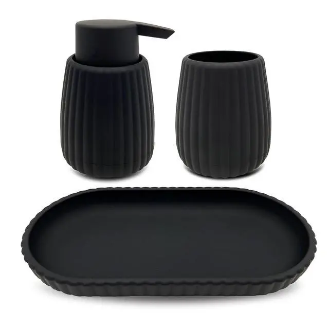 Alt view image 4 of 5 - Mainstays Rubberized Plastic Ribbed Toothbrush Holder, Black