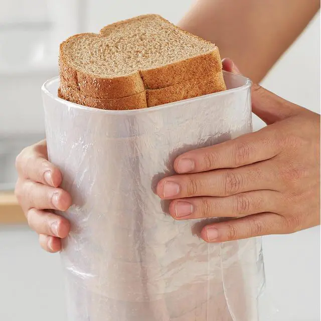 Alt view image 6 of 6 - Mainstays Plastic Bread Bin and Bread Storage Keeper Container with Lid, Pantry Bread Organizer for Loaf Bread and Food Storage, Clear with Gray Lid, 5.25" x 5.25" x 13.62"
