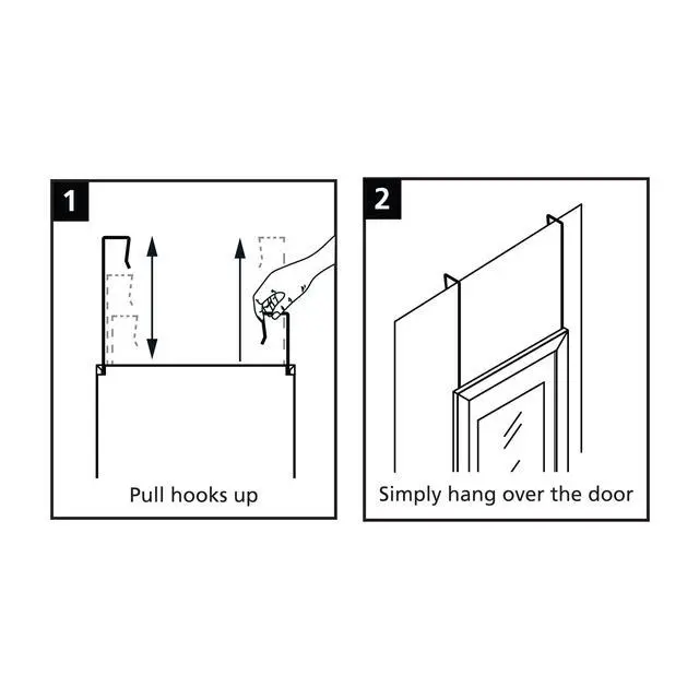Alt view image 2 of 4 - Mainstays Over-the-Door Rectangular Mirror, Black, 14.25 in x 50.45 in