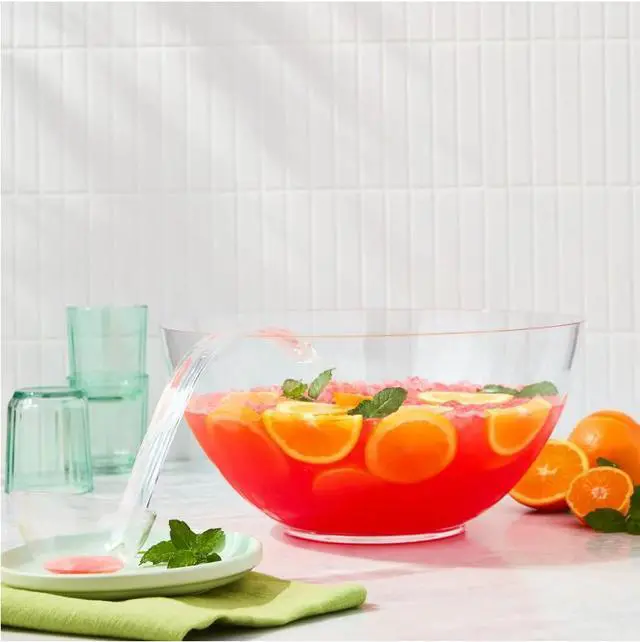 Alt view image 3 of 6 - 314 FL OZ, 13.2 x 6.5 IN Clear Plastic Classic Punch Bowl, by Way To Celebrate