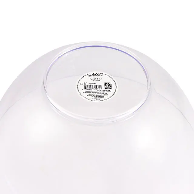 Alt view image 4 of 6 - 314 FL OZ, 13.2 x 6.5 IN Clear Plastic Classic Punch Bowl, by Way To Celebrate