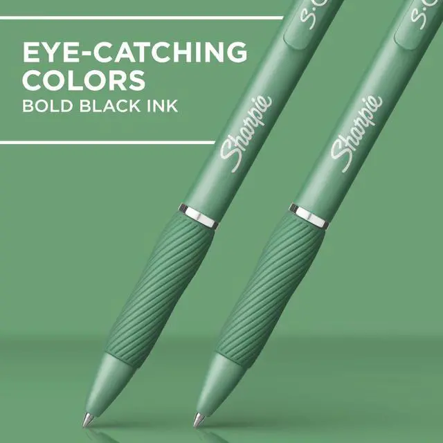 Alt view image 3 of 5 - Sharpie S-Gel, Gel Pens, Medium Point (0.7mm), Green Barrel, Black Ink, 4 Count