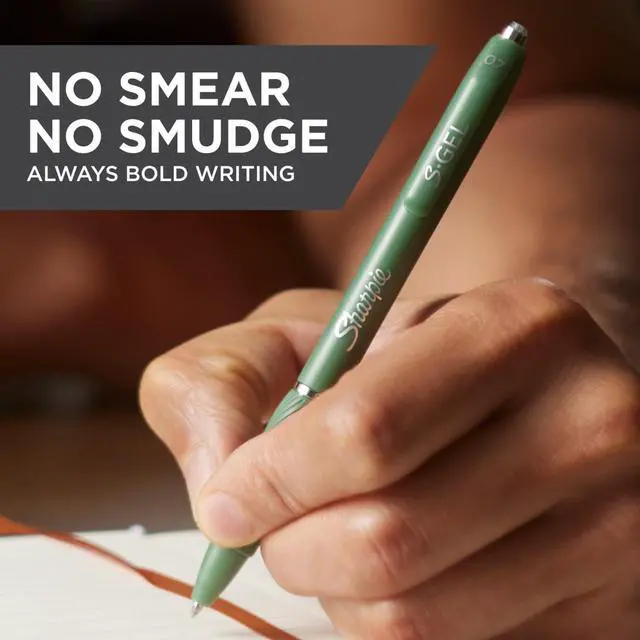 Alt view image 5 of 5 - Sharpie S-Gel, Gel Pens, Medium Point (0.7mm), Green Barrel, Black Ink, 4 Count