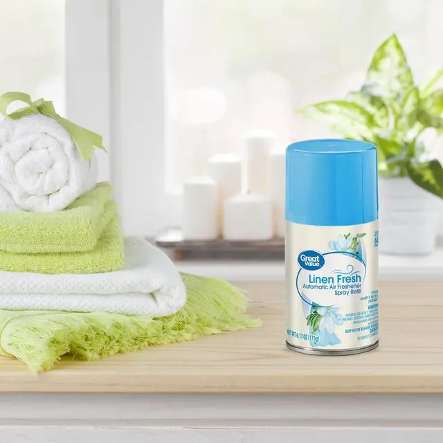 Alt view image 4 of 5 - Great Value Automatic Air Freshener Spray Refill, Linen Fresh, 12.34 oz, 2 Count