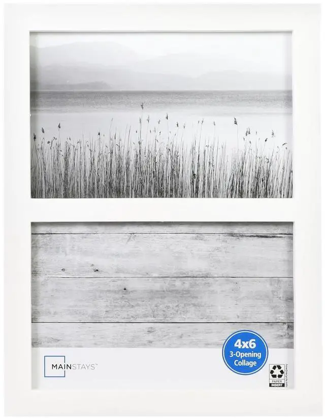 Main image of Mainstays Linear Picture Frame, Holds Two 4 x 6 Photos, White