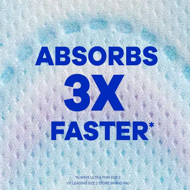 Alt view image 2 of 6 - Always Ultra Thin Pads with Wings, Size 1, Regular, 46 Count