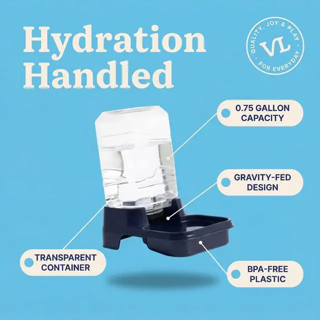 Alt view image 2 of 5 - Vibrant Life 0.75 gal Gravity Waterer for Small Pets, Navy