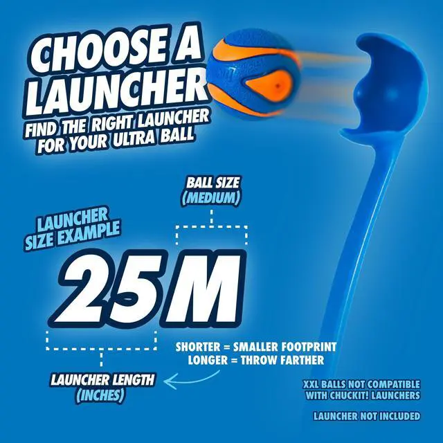 Alt view image 6 of 6 - Chuckit! Sonic Ultra Squeaker Ball & Super Crunch Ball Fetch Dog Toy, Medium 2.5" for Dogs 20 to 60 lb, Blue, Pack of 2