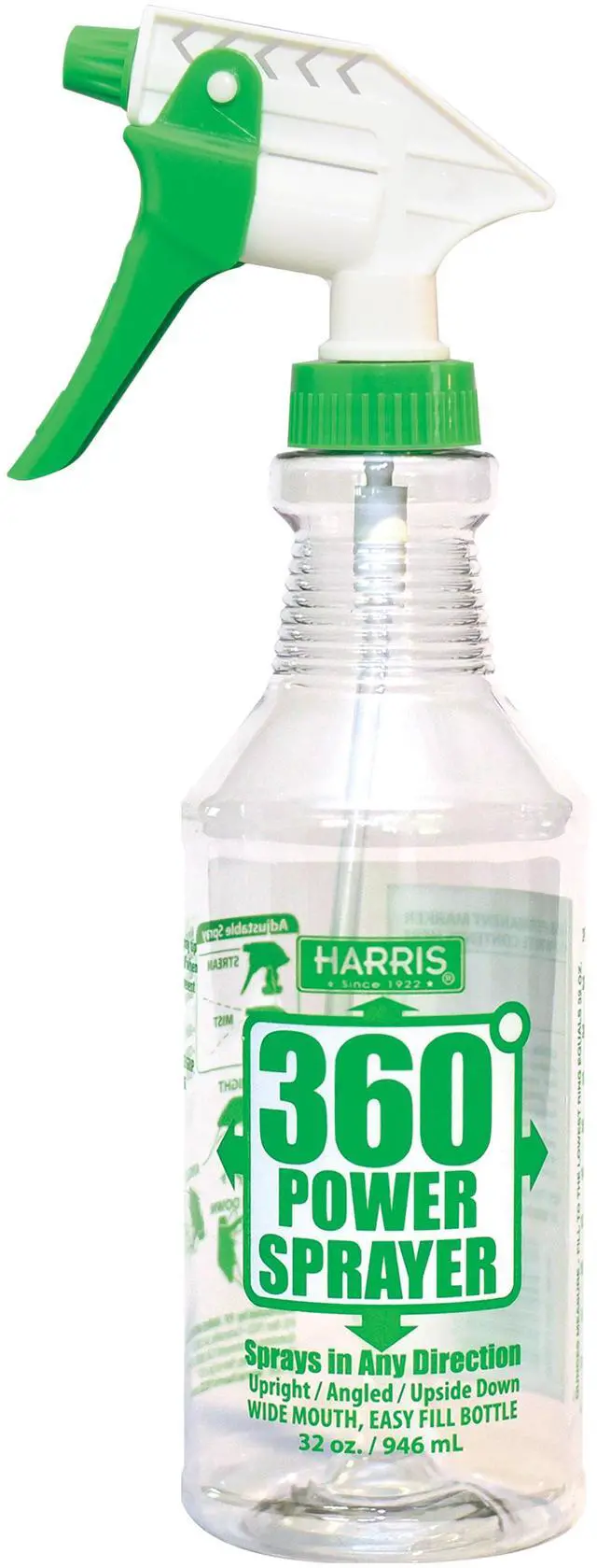 Main image of Harris Pro 360° Degree Power Sprayer, Plastic Spray Bottle, with Adjustable Nozzle, 32 oz. Capacity