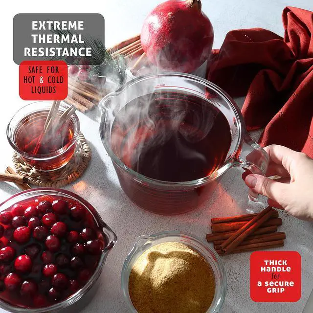 Alt view image 5 of 6 - LammaLoe Glass Measuring Cup Set, 3 Piece Borosilicate Measuring Cups for Baking, Dry & Liquid Measuring, Dishwasher Safe