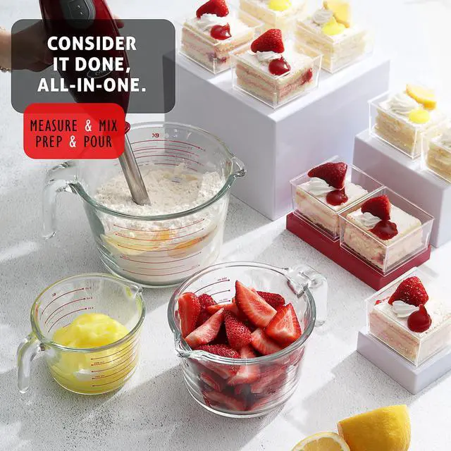 Alt view image 6 of 6 - LammaLoe Glass Measuring Cup Set, 3 Piece Borosilicate Measuring Cups for Baking, Dry & Liquid Measuring, Dishwasher Safe