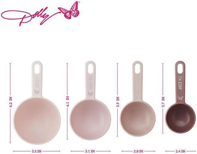 Main image of Dolly Parton 4-Piece Nesting Measuring Cups, Blush