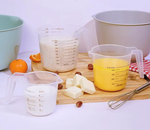 Alt view image 3 of 6 - Mainstays 3-Piece Plastic Nesting Measuring Cup Set with Tapered Spout and Easy-to-Read Markings