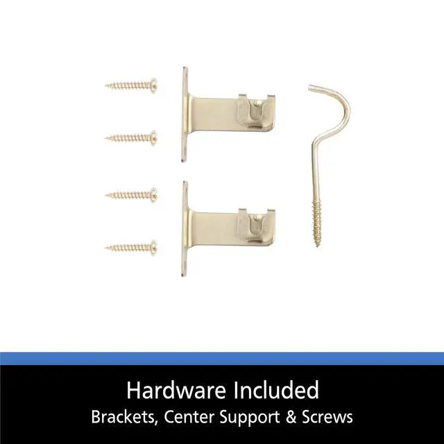 Alt view image 4 of 5 - (2 pack) Mainstays 48-84" Adjustable Round Sash Curtain Rod, 7/16" Diameter, White Finish
