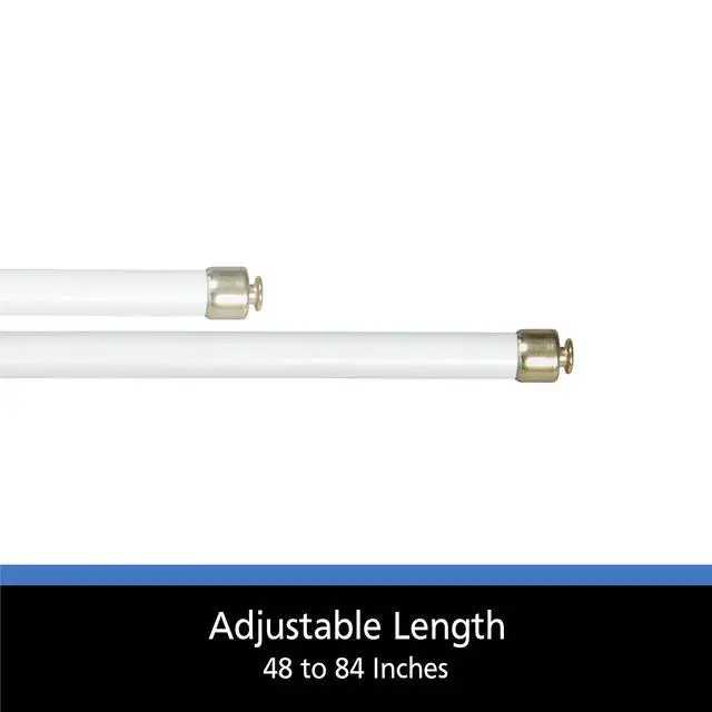 Alt view image 3 of 5 - (2 pack) Mainstays 48-84" Adjustable Round Sash Curtain Rod, 7/16" Diameter, White Finish