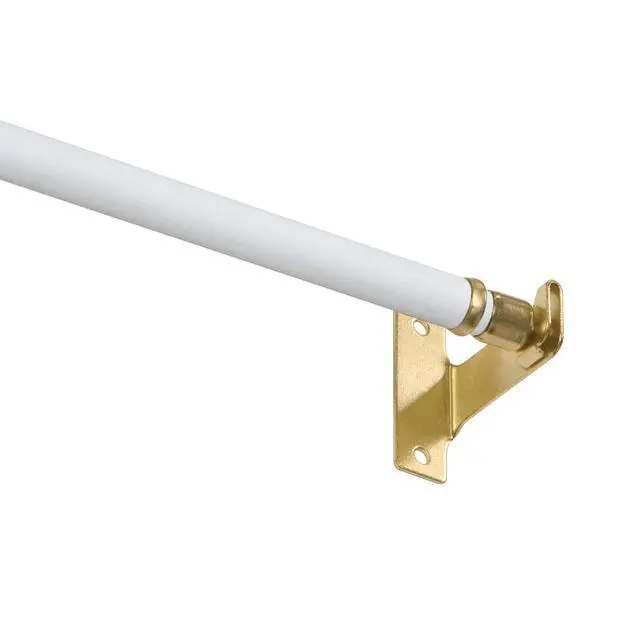 Alt view image 5 of 5 - (2 pack) Mainstays 48-84" Adjustable Round Sash Curtain Rod, 7/16" Diameter, White Finish