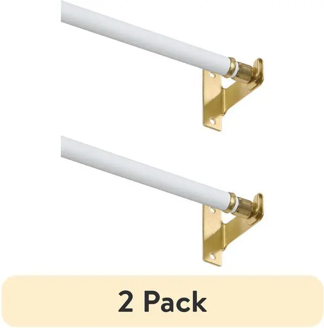 Main image of (2 pack) Mainstays 48-84" Adjustable Round Sash Curtain Rod, 7/16" Diameter, White Finish
