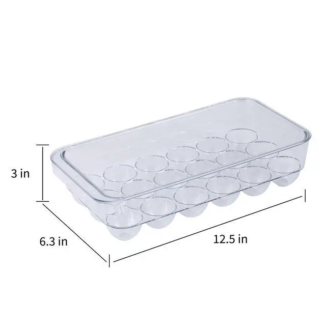 Alt view image 3 of 6 - Mainstays Clear 18-Count Egg Carrier with Lid