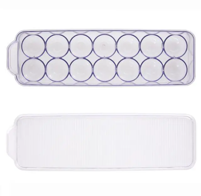 Alt view image 2 of 5 - Mainstays Clear Plastic Egg Holder for Refrigerator (Holds 14 Eggs), Made for Refrigerator Egg Storage