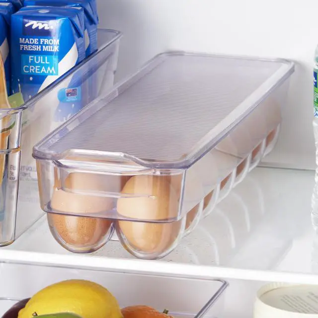 Alt view image 4 of 5 - Mainstays Clear Plastic Egg Holder for Refrigerator (Holds 14 Eggs), Made for Refrigerator Egg Storage