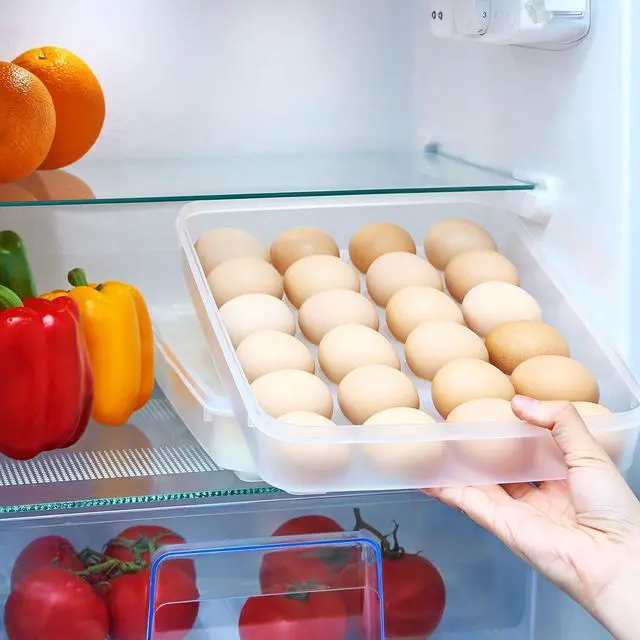 Alt view image 2 of 6 - Sorbus Clear Deviled Egg Tray Set 2 Piece Carrier Holds 48 Eggs Total with Secure Lid, Portable