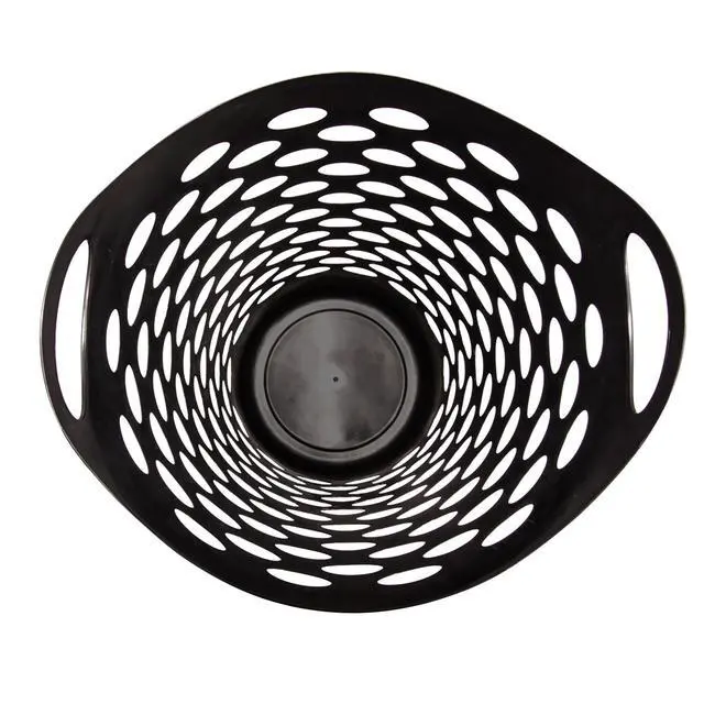 Alt view image 5 of 6 - Mainstays Flexible Round Laundry Hamper with Carry Handles, Black Plastic