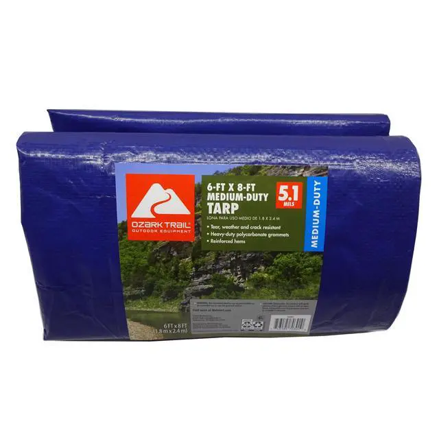 Alt view image 2 of 4 - Ozark Trail Medium-Duty Tarpaulin, 6 x 8, Material PE