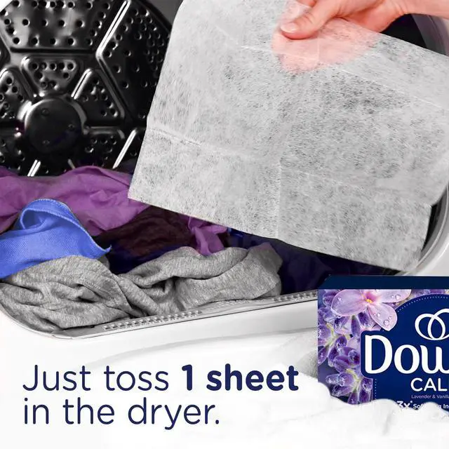 Alt view image 2 of 6 - Downy Fabric Softener Dryer Sheets, Infusions Calm Lavender and Vanilla Bean Scent, 80 Mega Dryer Sheets