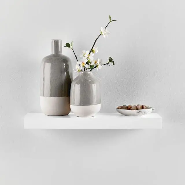 Main image of Mainstays White 18" Wood Floating Shelf
