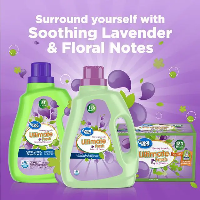 Alt view image 3 of 7 - Great Value Ultimate Fresh Dryer Sheets, Blooming Lavender, 180 Count, Compare to Gain®