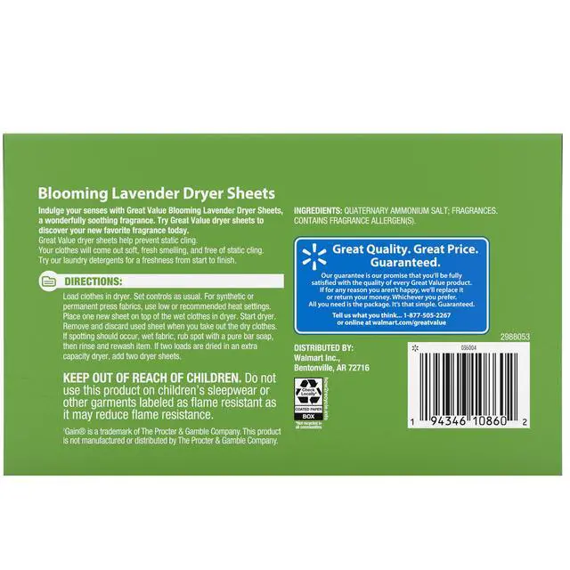 Alt view image 5 of 7 - Great Value Ultimate Fresh Dryer Sheets, Blooming Lavender, 180 Count, Compare to Gain®