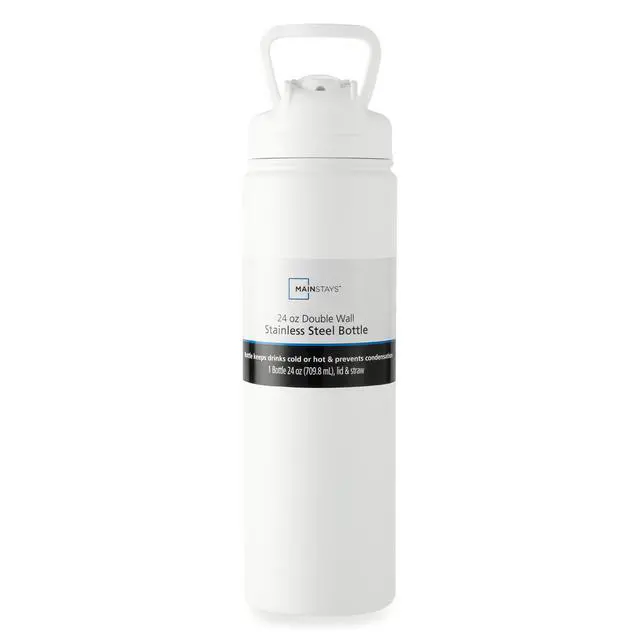 Alt view image 2 of 4 - Mainstays 24 oz Stainless Steel Sip Water Bottle, White