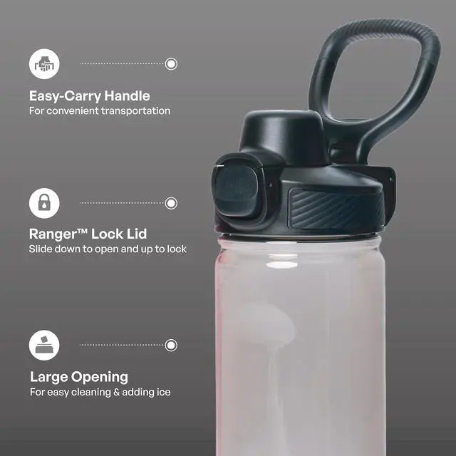 Alt view image 5 of 6 - TAL 20oz Tritan Ranger Lock Water Bottle, Black