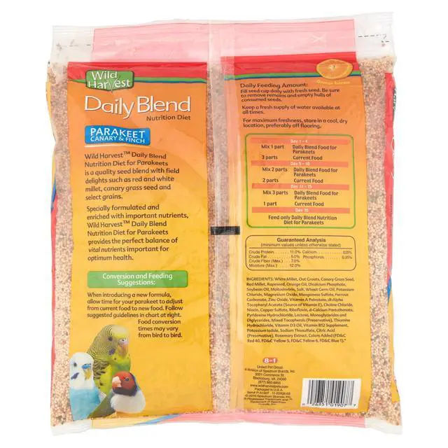 Alt view image 4 of 5 - Wild Harvest Parakeet, Canary & Finch Daily Nutrition Blend, 5 lb