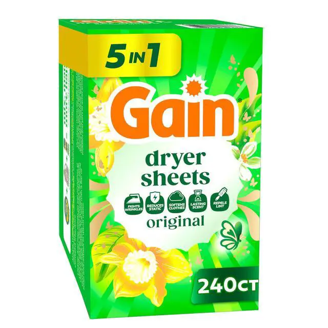 Alt view image 2 of 5 - Gain Dryer Sheets, Anti-Static + Fresh, Original Scent, 240 Loads