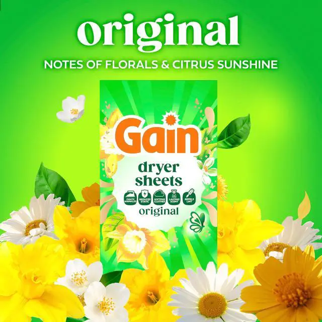 Alt view image 4 of 5 - Gain Dryer Sheets, Anti-Static + Fresh, Original Scent, 240 Loads