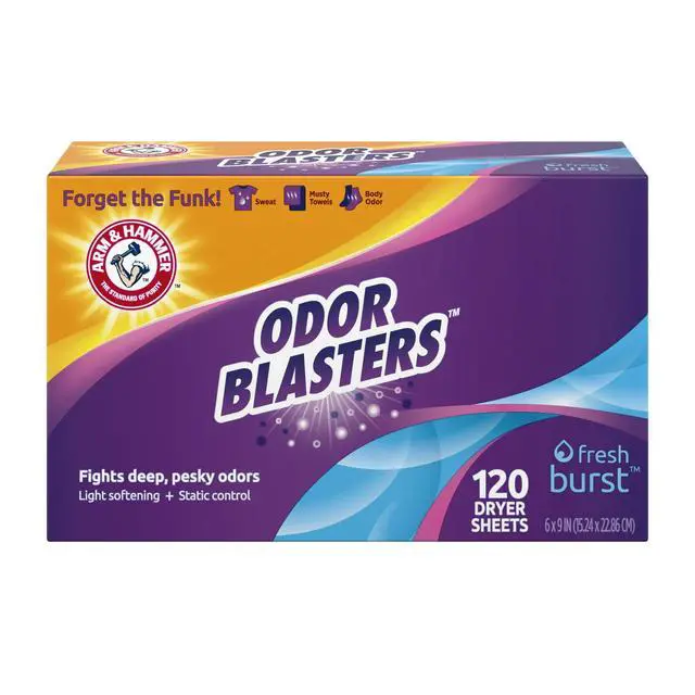 Alt view image 5 of 5 - Arm & Hammer Odor Blaster Dryer Sheets, Fresh Burst, 120 Count