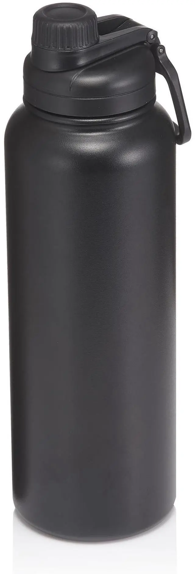 Main image of Mainstays 40 fl oz Rich Black Insulated Stainless Steel Water Bottle with Narrow Mouth