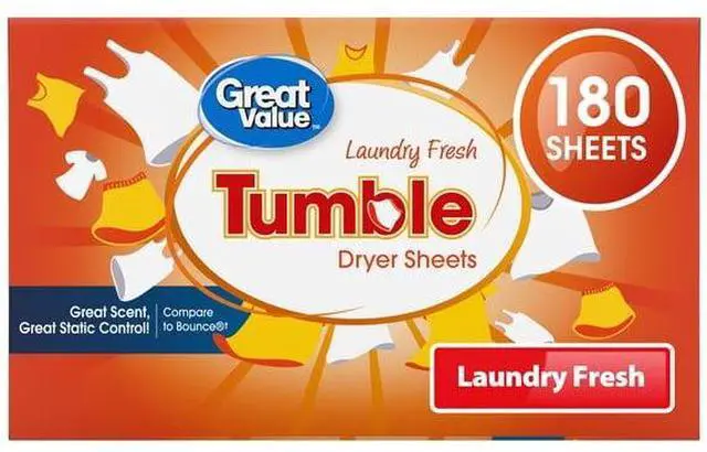 Main image of Great Value Tumble Dryer Sheets, Laundry Fresh, 180 Count, Compare to Bounce®