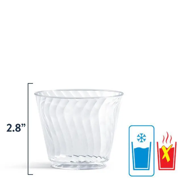 Alt view image 3 of 5 - Crystal® Premium Disposable Plastic Cups, Clear, 9 oz, 50 Count
