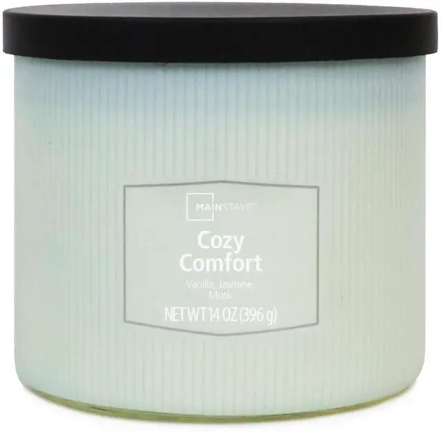 Alt view image 3 of 6 - Mainstays Cozy Comfort 3-Wick Textured Wrapped Scented Candle, 14 oz