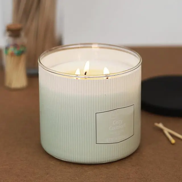 Alt view image 6 of 6 - Mainstays Cozy Comfort 3-Wick Textured Wrapped Scented Candle, 14 oz