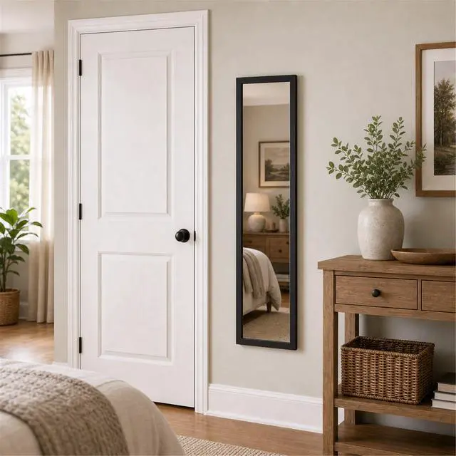 Alt view image 2 of 7 - Mainstays 13.5 in x 49.5 in Black Modern Door Mirror